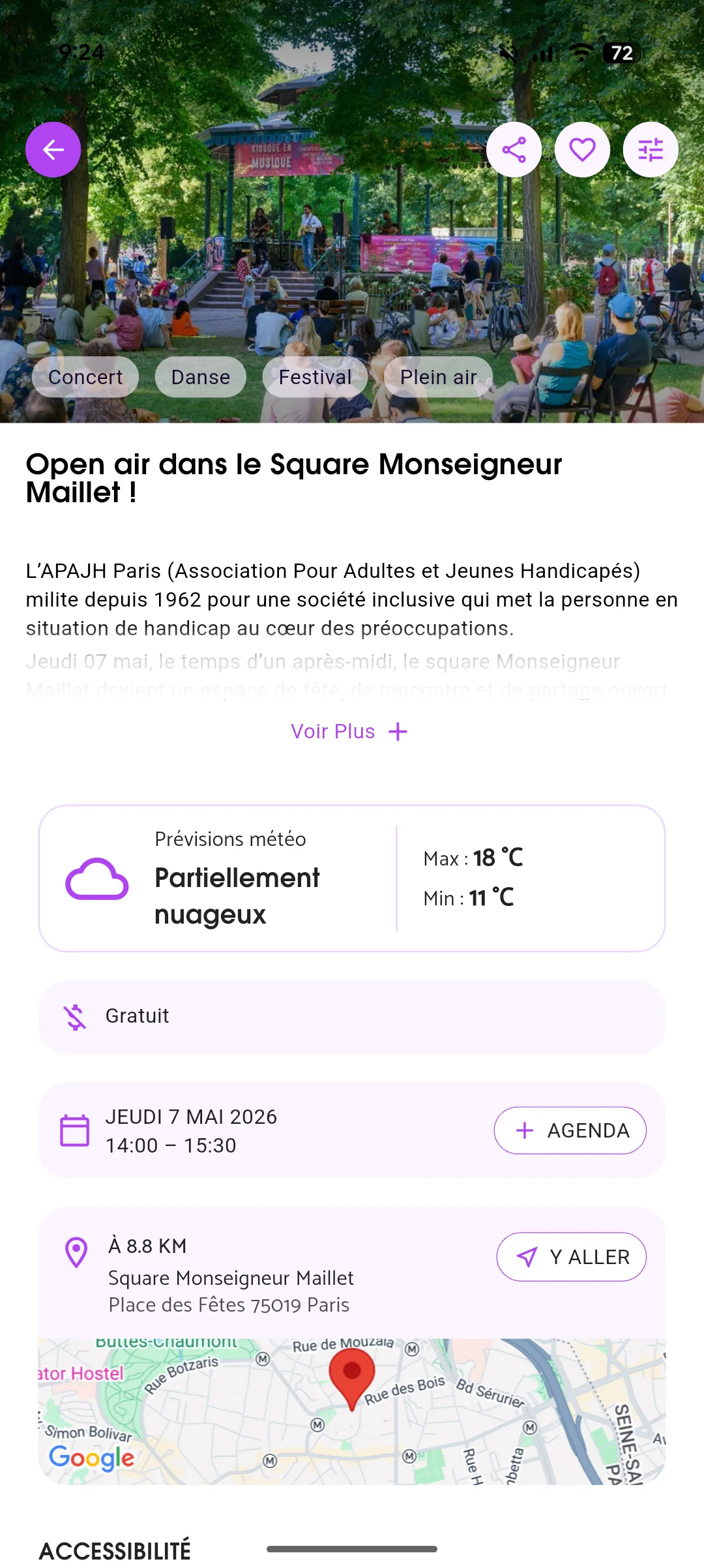 Parissi event detail